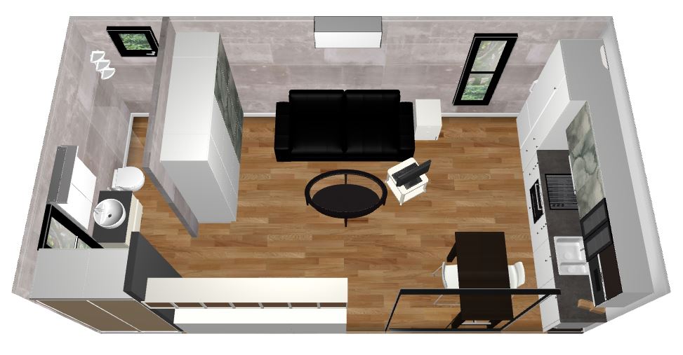 Sydney demo backyard pod layout view #1