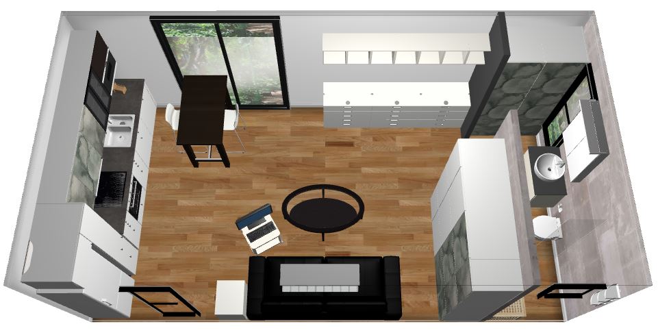 Sydney demo backyard pod layout view #2