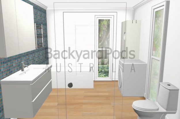 Bath and laundry pod 3m x 3m with IKEA fit out