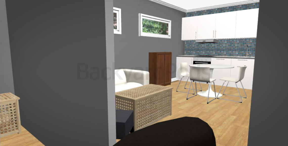 Laurie garden flat - 1BR-4mx10m-07 "Laurie" - FSC 1BR garden flat 4m x 10m - kitchen area