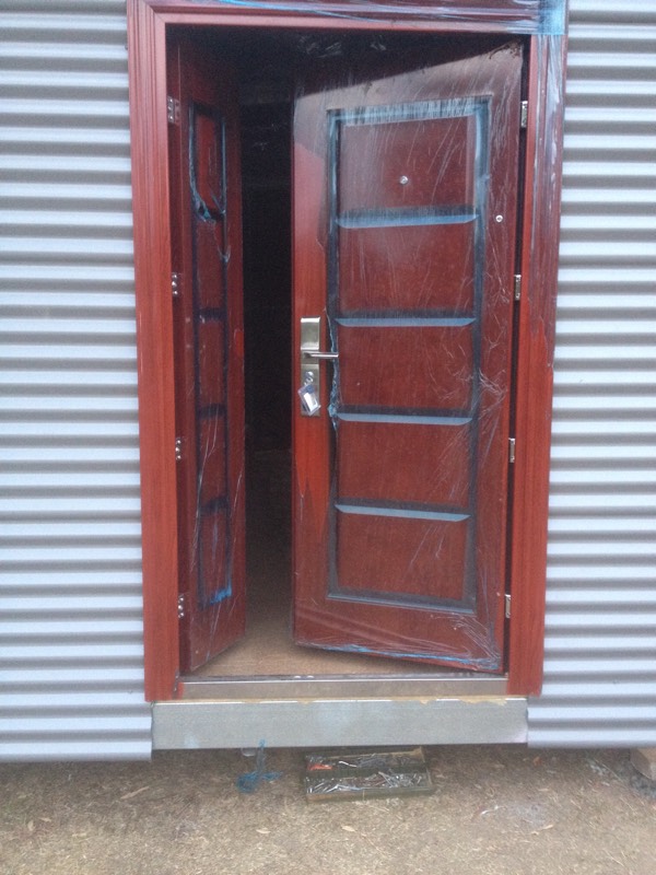 DIY Backyard Pod storage shed project - door instalation