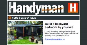 Backyard Pods - article in Handyman