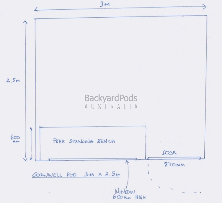 April | 2.5m x 4m with Skids | Kalbar, Scenic Rim | Plan