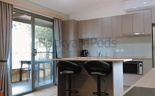 Interior of a granny flat created with Backyard Pods kit