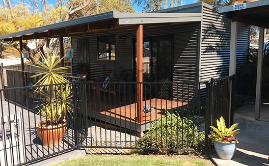 Granny flat with veranda created with Backyard Pods kit