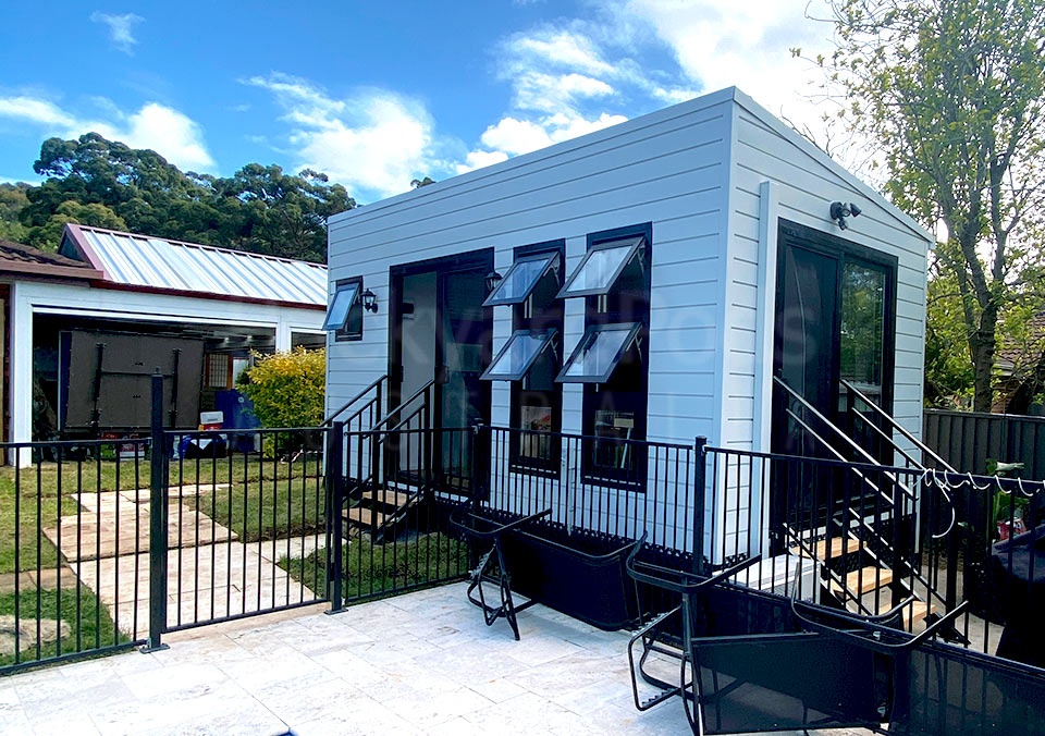 Contemporary poolside guest cabin with ensuite 3m x 6m at Seven Hills, Sydney NSW